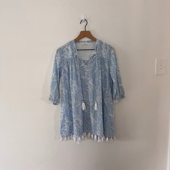 Roller Rabbit Women's Blue White Cotton Tunic Cover up Size XS - Picture 1 of 4